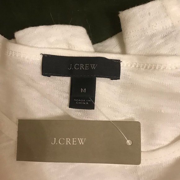 Women's Linen Flutter sleeve J Crew Top Ivory Size M New - Picture 5 of 9